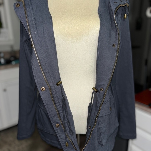 EDEN SOCIETY Holly Contrast Hood Cargo Jacket blue/gray size medium coat - Picture 13 of 13